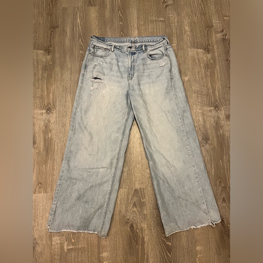 American Eagle Skater Jeans Women’s Size 14 Short Grunge Wide Leg Baggy 90s